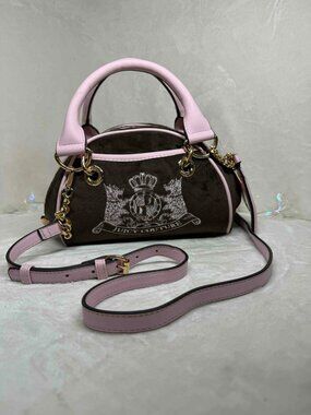 Juicy Couture Brown & Pink Handbag NWT with Gold Hardware